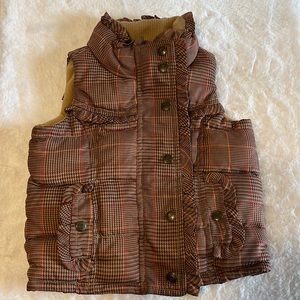 Baby GAP Fleece Lined Puffer Vest in Plaid Girls size 12-18months